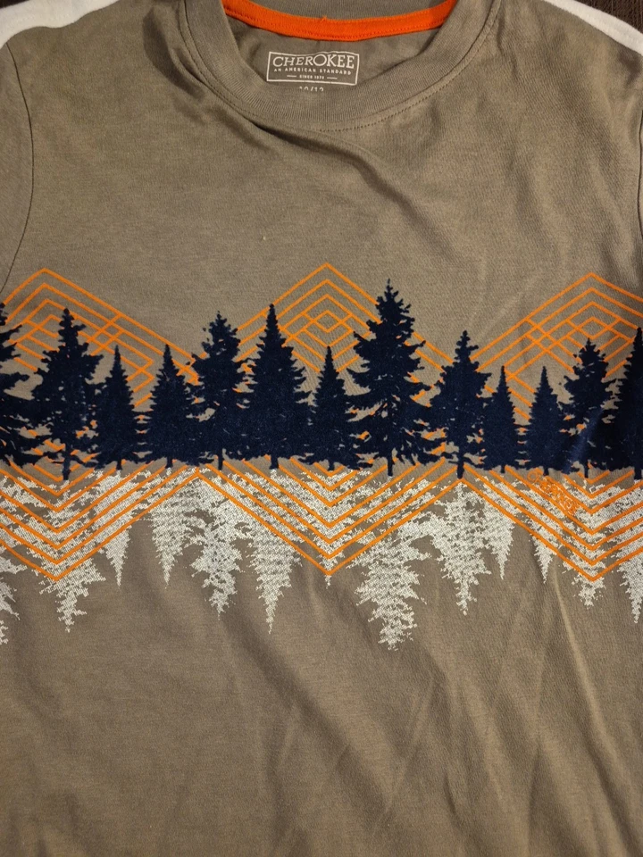 Cherokee Niños Pullover Sudadera Árboles Verde Naranja 10/12 Foto 3 de 4