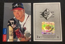 1997 SP Authentic Buyback CHIPPER JONES AUTO /34 1993 Upper Deck Autograph UD SP