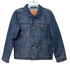 Levis Girls Denim Trucker Jacket Medium Wash Blue 7747-M7G Size M 10-12 YRS