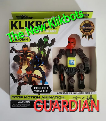 Zing KLIKBot Guardian Stop Motion Action Figure w/ Accessories Ages 6+