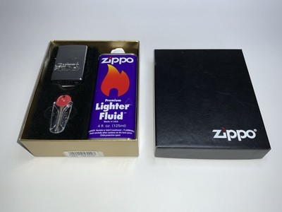 Zippo Benzin Feuerzeug Set Dampflok mit Lighter fluid und Feuersteinspender