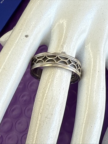 ❤️Anillo de boda Tacori oro blanco 18k 7,19 mm 7,1 g talla 13 ajuste cómodo gemotrico - Imagen 6 de 12