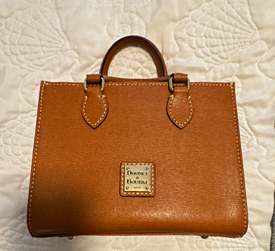 Dooney & Bourke Brown Medium Satchel Top Handle Zip Bag w/Detachable Strap