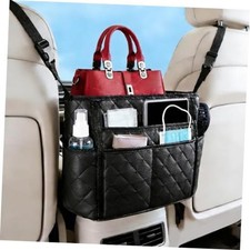 Car Purse Holder Between Seats, Car Storage Organizer, Leather Large Capacity