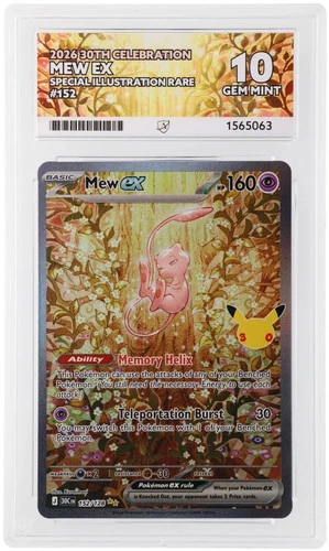 Mew Ex 152/128 Special Illustration Rare - 30th Celebration - Ace 10 Graded