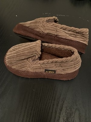 Acorns Brand Kids Size 9.5-10.5 Boys Brown Slippers Slip On