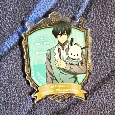 Sanrio Blue Lock Schlüsselanhänger Itoshi Rin & Pochacco Acryl Offiziell