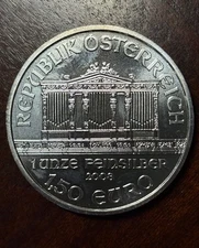 2008 Austrian Philaharmonic 1oz/.999 Fine Silver Coin Uncirculated