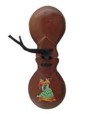 Vintage Wooden Castanets from Spain  Hand Painted Flamenco Dancers