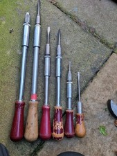  JOB LOT OF VINTAGE STANLEY YANKEE RATCHET SCREWDRIVERS 