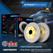 DBA X Gold Drilled Front Disc Brake Rotors for Lexus GX All 2002-2009 Vented