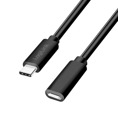 2m USB-C Verlängerung Verlängerungskabel Type-C Kabel Laden Schnelllader Schwarz