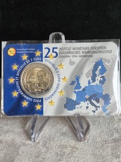2 EURO COINCARD BELGIQUE 2019 25 ANS INSTITUT MONETAIRE EUROPEEN VERSION FR