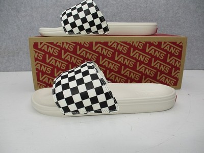 VANS La Costa Slides Sandals Mens Size 10 Black White Checkerboard