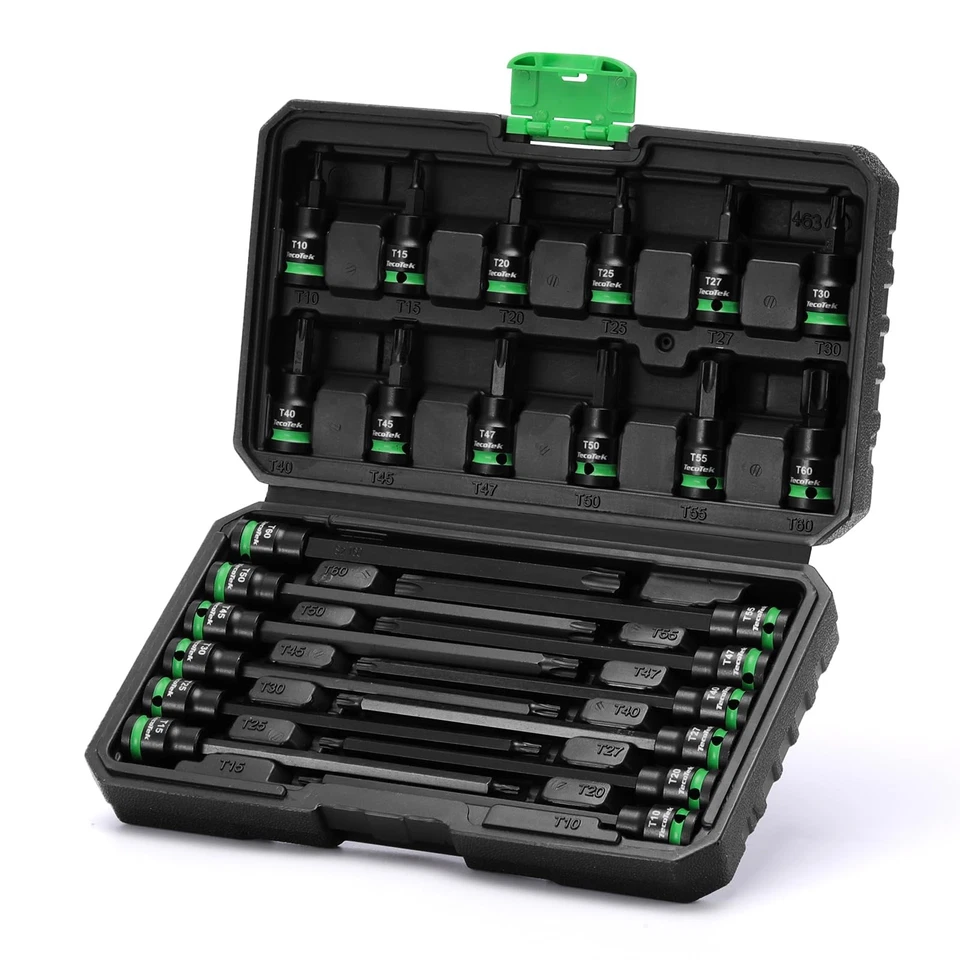 3/8" Drive Impact Torx Bit Socket Set, Extra Long Torx Socket, S2 Alloy Steel... - Image 2 of 4