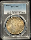 PCGS MS 64 1880 S United States Morgan One Dollar Silver Coin S$1-964