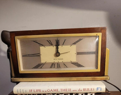 Vintage  Wood Brass Baxter 2E Seth Thomas Table Mantle Clock E029-000