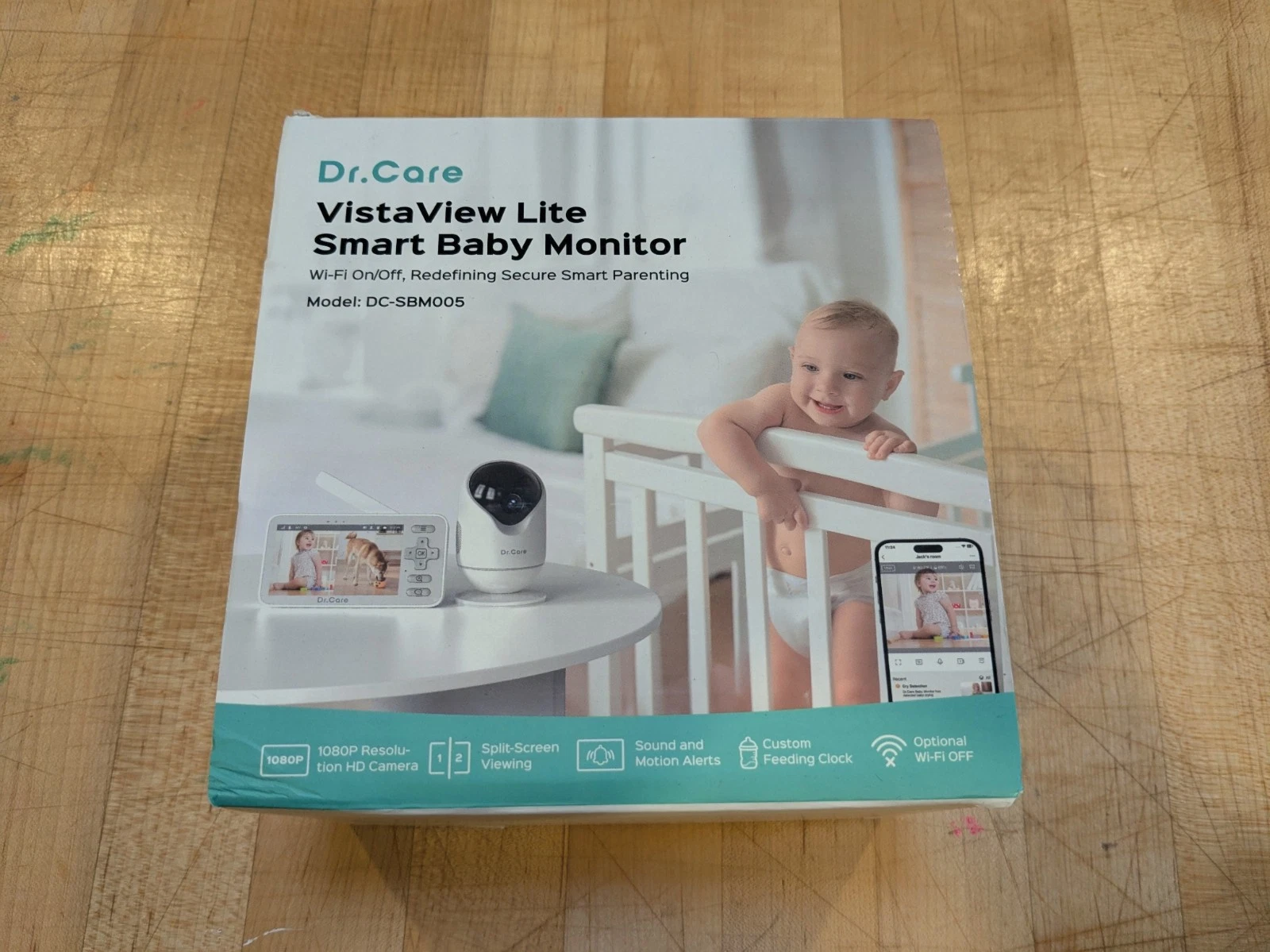 VistaView Lite Smart WiFi Baby Monitor - 4” 720P Split Screen & 1080P Camera ...
