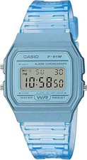 CASIO Collection Men's Watch F-91WS-2JH Clear Blue Blister Pack LED Light New
