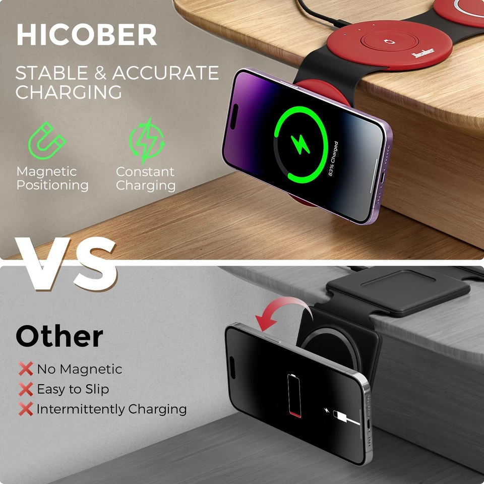 3 in 1 Wireless Charging Station for Apple Watch and iPhone Air 17 16 15 14 1... - Image 3 of 4