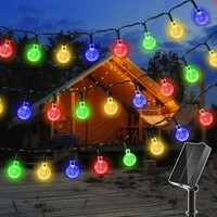 Solar Lichterketten Outdoor Wetterfest 5M 30 LED Bunt | IP65 Wasserdichte Solar