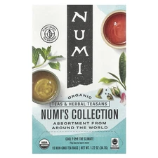 Organic Teas & Herbal Teasans, Numi's Collection, 16 Non-GMO Tea Bags, 1.22 oz