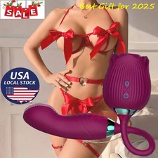Multispeed-Personal-Massage-Rose-Vibrator-Licking-Massager-for-Women-Gift US