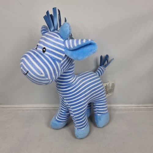 Mothercare Stripy Giraffe Rattle Soft Plush Toy Comforter 8" White