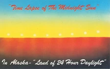 Postcard Time Lapse Midnight Sun Alaska AK