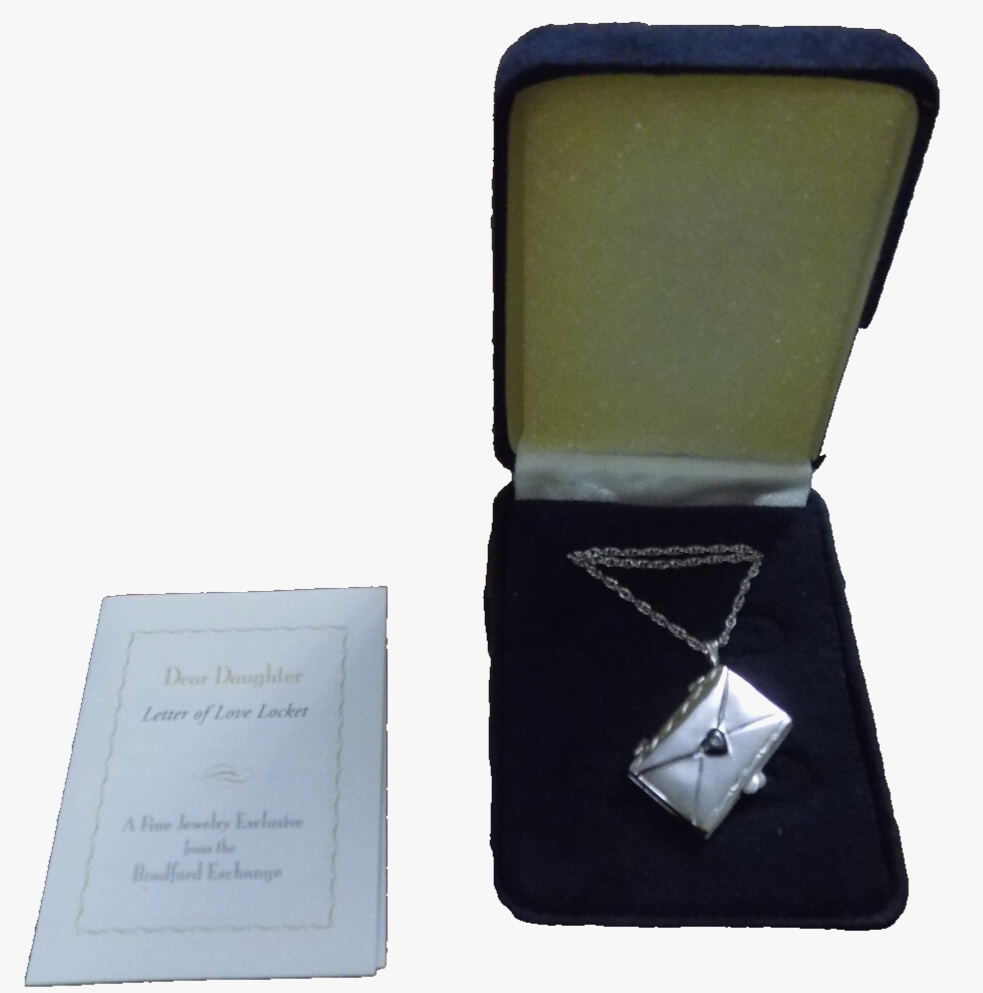 Dear Daughter Letter Of Love Diamond Locket Necklace Sterling