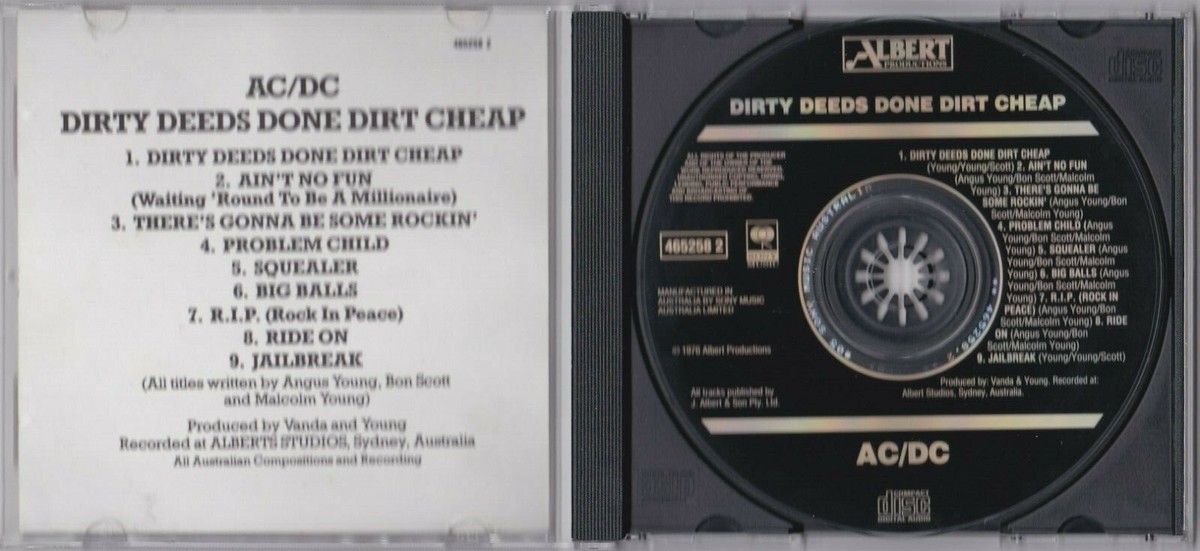 ACDC - AC/DC - Dirty Deeds Done Dirt Cheap - CD (Albert 465258 2