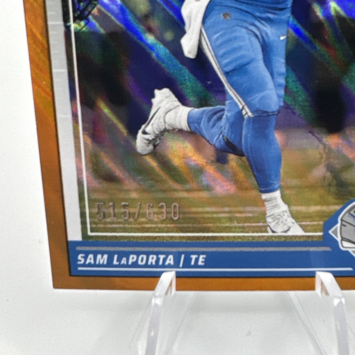 2024 Panini Score No. 95 Football Sam Laporta Orange Lave /630