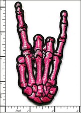 12 Pcs Embroidered Iron on patch Skeleton Middle Finger 2.17"x4.13" AP055aF