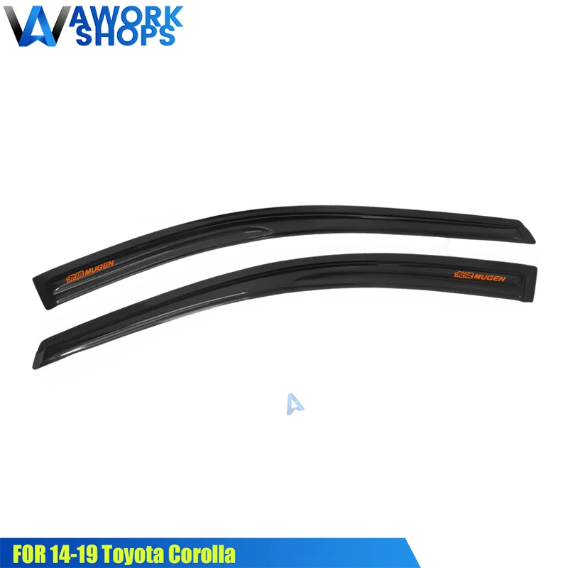 Fits 05-10 Honda Odyssey Window Visors Shade Rain Guard Vent w/ Orange Mugen - Imagem 4 de 4