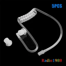 5x Clear Coiled Acoustic Air Tube with Earbud for Portable EARPIECE HEADSET MIC