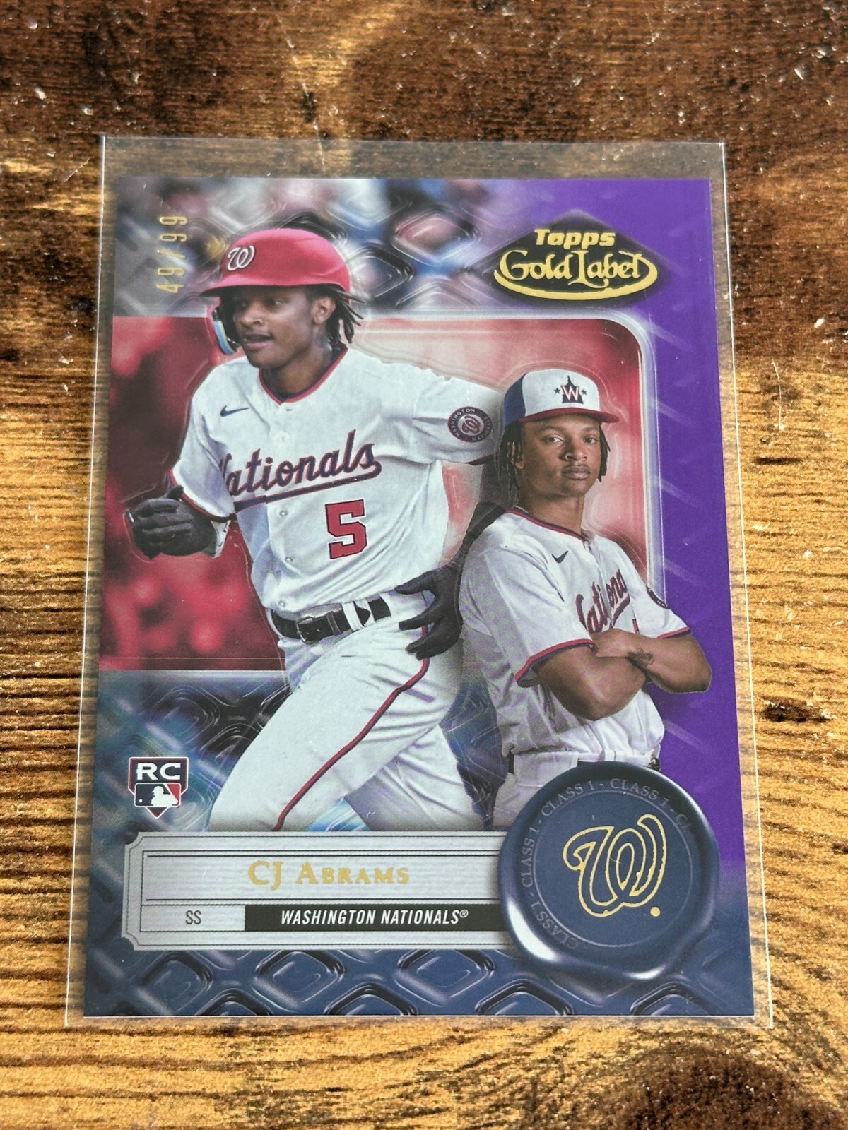 2022 Topps Gold Label Class 1 Purple /99 CJ Abrams #38 Rookie RC