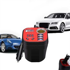 Car Mounted Cup Type Inverter Converter QC Charger, Car Power Converter