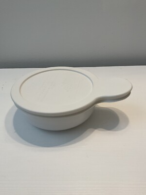 CorningWare Grab-It Bowl With Lid 15 Oz White Stoneware Microwave Safe