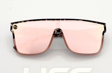 Quicksilver SciFi Shield Sunglasses Tortoise Shell Frame Flash Pink Mirror Lens