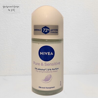 50ml Nivea Pure & Sensitive Anti Transpirant Roll On 72h 0% Alkohol Deodorant