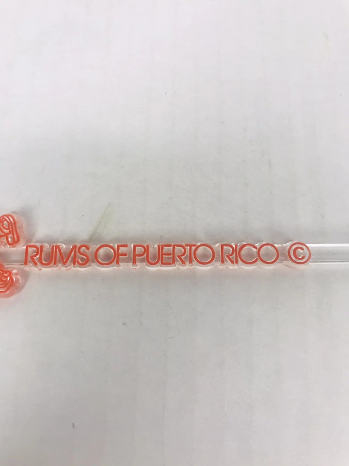 10 Rums Of Puerto Rico Vintage Swizzle Sticks Orange Cocktail Plastic Stirrers - Image 4 of 4