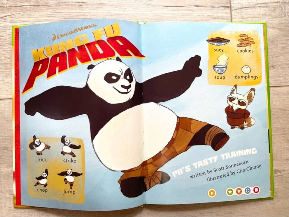 Kung Fu Panda Po's Tasty Training Leap Frog Tag Book Hardcover Interactive - Image 3 of 3