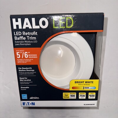 NEW HALO LED RL560WH9835R Retrofit  Baffle Trim 5''/6'' 900 Lumen