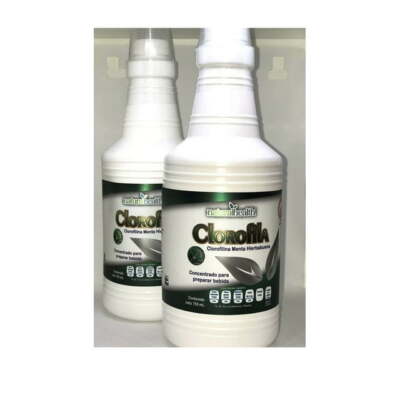 Chlorophyll Liquid Supplement 2-Pack Peppermint 750ml Clorofila Verde Detox