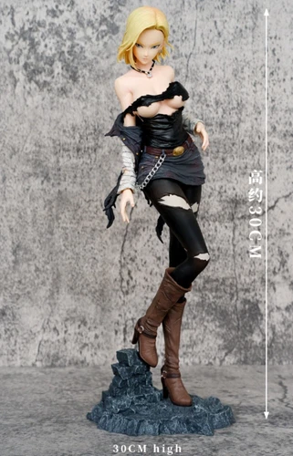 11" Anime D.B Android 18 PVC Figure Statue Collection Toys 2 Heads w/box Gift - Picture 8 of 23