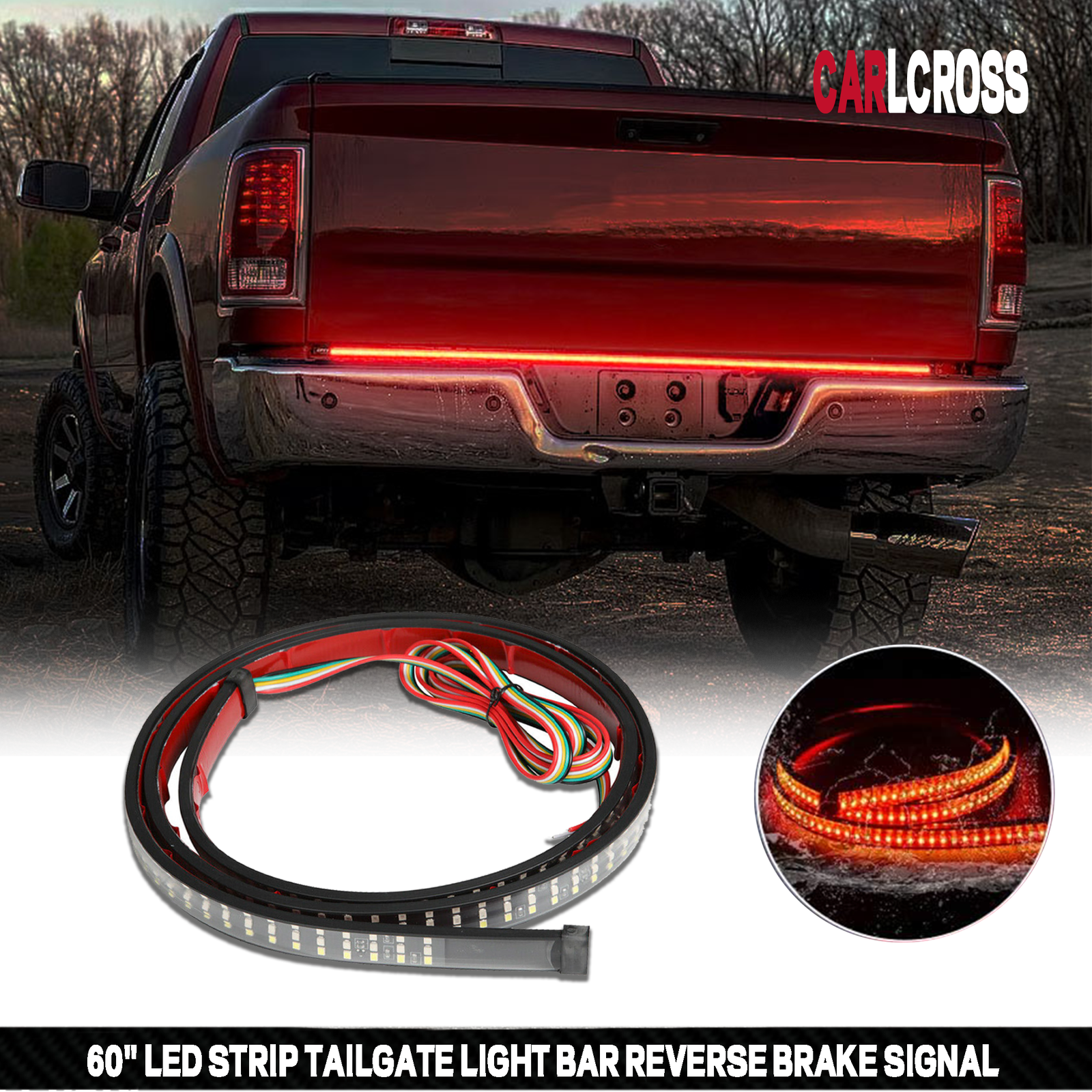 LED Strip Tailgate Light Bar Reverse Brake Signal For universal Truck 1.5M