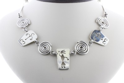 Mexico Sterling Silver 925 Pictoral Tribal Figures and Swirl Style