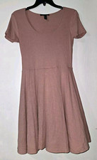Cut Comfy Dusty Rose Forever 21  Jrs Size L Rib Knit Dress Rayon Blend
