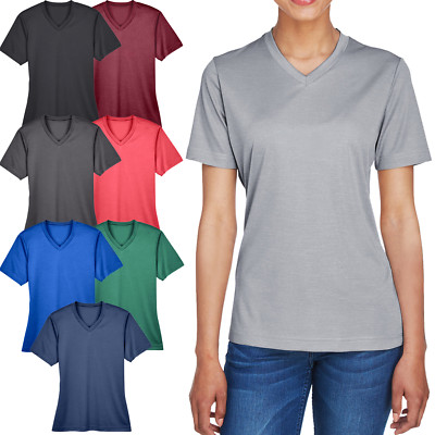moisture wicking v neck t shirts women's
