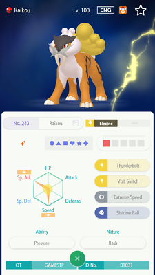 Shiny/non-shiny Raikou/entei/suicune Pack/bundle 6IV 